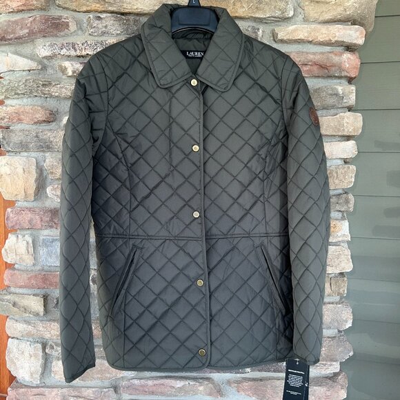 Polo Ralph Lauren Jackets & Blazers - Lauren Ralph Lauren Quilted Litchfield Jacket Barn Coat Loden Green Womens S NWT